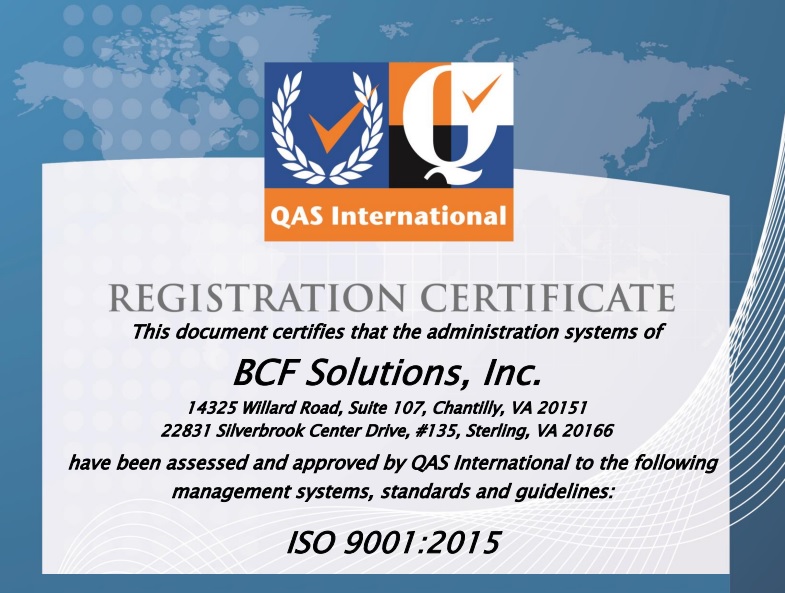 BCF Receives ISO 9001:2015 Recertification